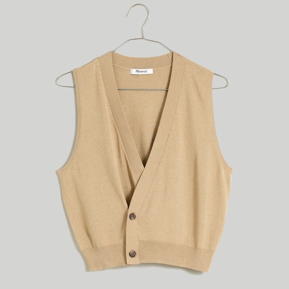 Madewell Asymmetric-Button Sweater Vest Small